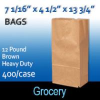 12# Brown Heavy Duty Bags (7 1/16 x 4 1/2 x 13 3/4)